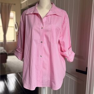 MarlaWynne Pink Striped Button-Down Shirt